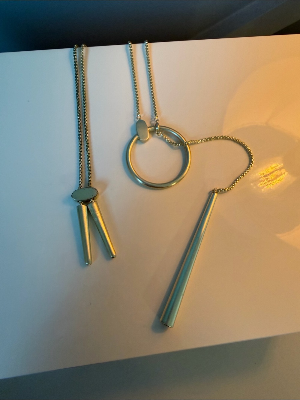 Kendra Scott Tegan Y Necklace Gold Long Geometric Lariat Statement Necklace